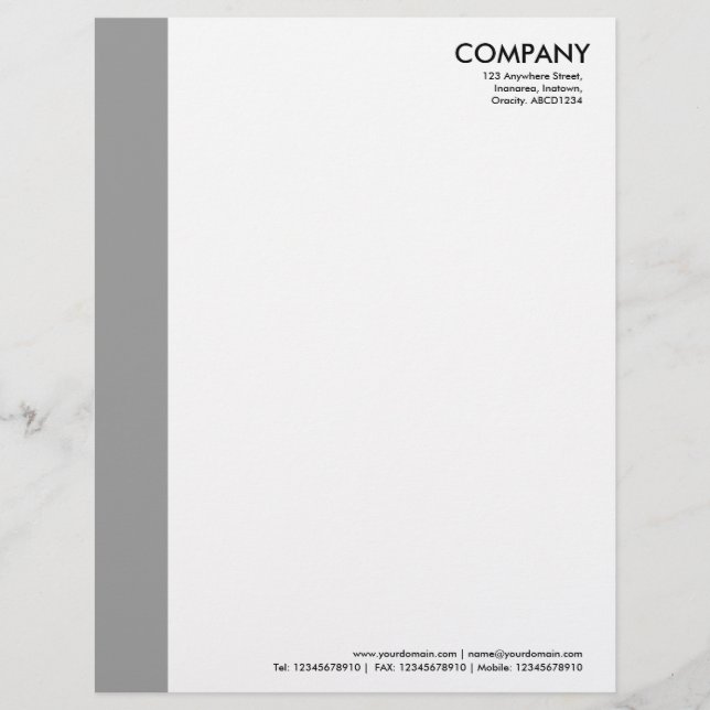 Papel Timbrado Margem de cor - Cinza (Frente)