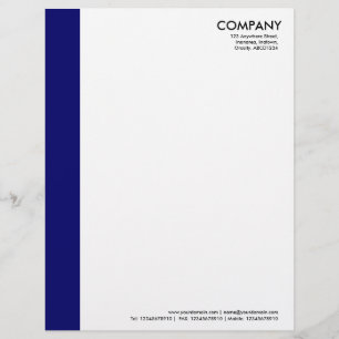 Papel Timbrado Margem de cor - Marinho profundo