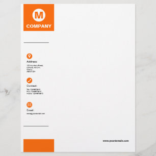 Papel Timbrado Margem larga - laranja