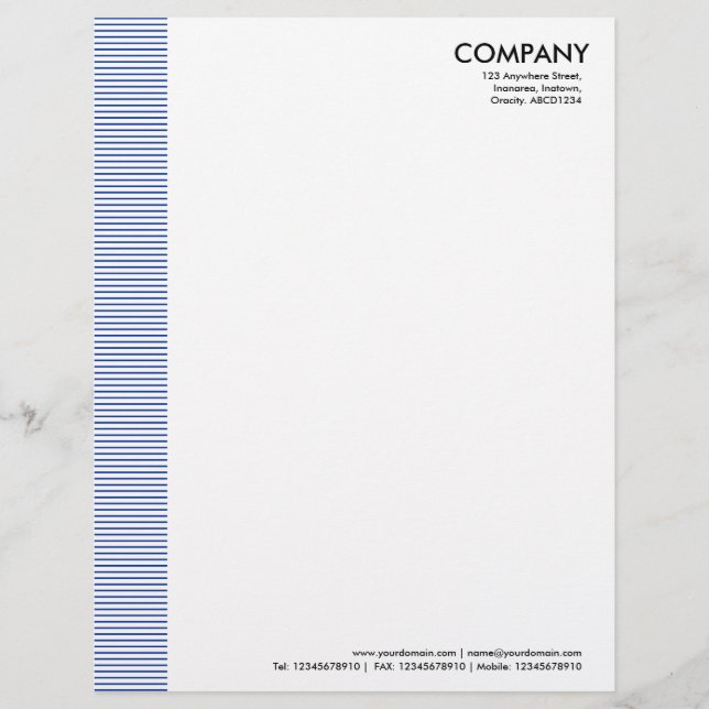 Papel Timbrado Margem Linha - Azul Marinho (Frente)