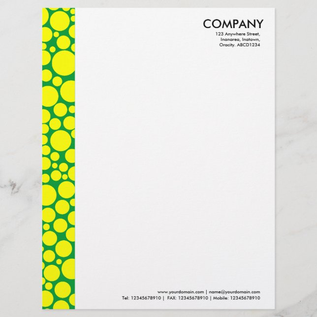 Papel Timbrado Margem Manchada - Amarelo no Verde (Frente)