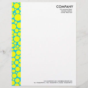 Papel Timbrado Margem Manchada - Amarelo sobre Azul Claro