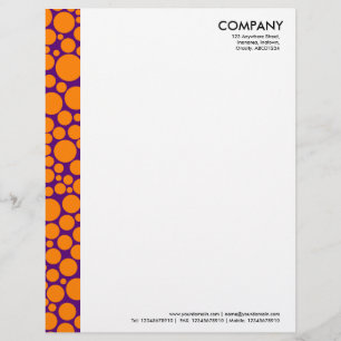 Papel Timbrado Margem Manchada - Laranja sobre Roxo Escuro