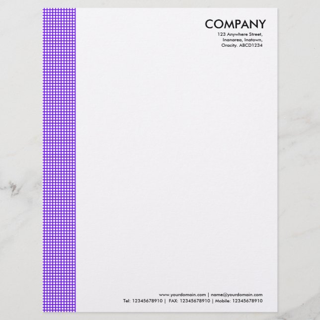 Papel Timbrado Margem Quadrada - Roxo (Frente)