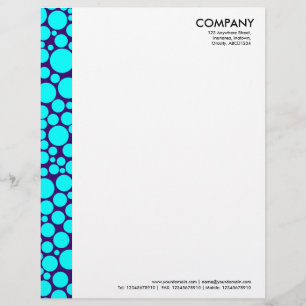 Papel Timbrado Margem Spotty - Ciano em Roxo Escuro