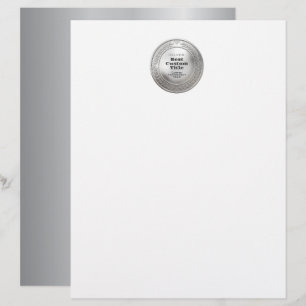 Papel Timbrado Medalha Personalizada 3D Realista Folha de Prata E