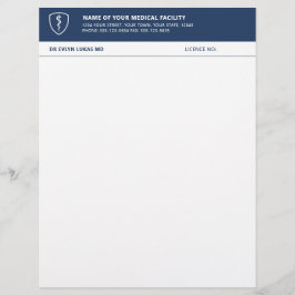 Papel Timbrado Medical Clinic Navy Minimalist