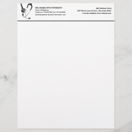 Papel Timbrado Médico Moderno e Estetoscópio Hospitalar