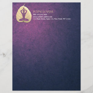 Papel Timbrado Meditação de Instrutor YOGA Pose Bodhi Leaf Cortar