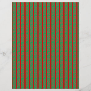 Papel Timbrado Meia de Natal Vermelha Verde sobre Vermelho Verde