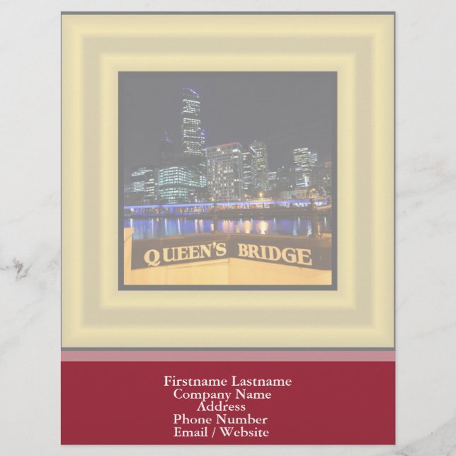 Papel Timbrado Melbourne Austrália CDB Luzes sobre a Ponte da Rai (Frente)