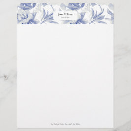 Papel Timbrado Membrete Magnolias azules