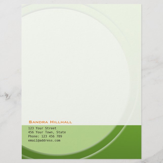 Papel Timbrado Metálico verde fresco geométrico a qualquer texto  (Frente)