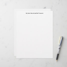 Papel Timbrado Meu Coração se juntou aos Mil