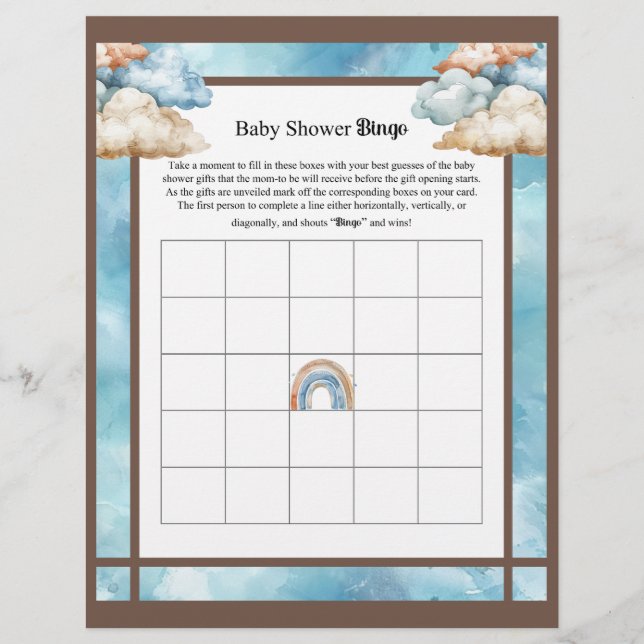 Papel Timbrado Meu Pequeno Lamb - Bebê Gift Bingo (Frente)