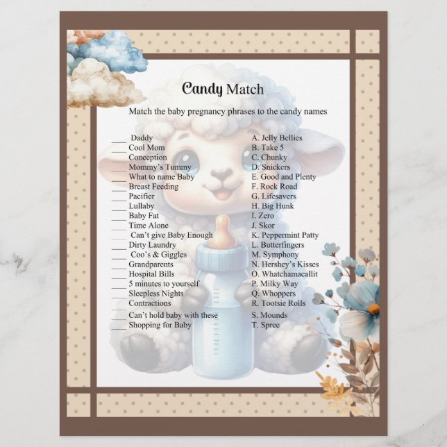 Papel Timbrado Minha Pequena Lamb - Correspondência De Doces (Frente)