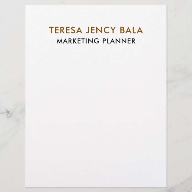 Papel Timbrado Minimalist Gold Professional Elegant letterhead (Frente)