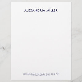 Papel Timbrado Minimalista Azul de Marinho Personalizado