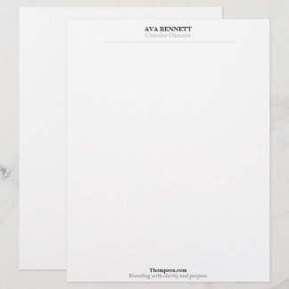 Papel Timbrado Minimalista Moderno para Negócios