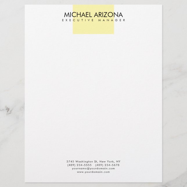 Papel Timbrado Minimalista Moderno Simples Plano (Frente)