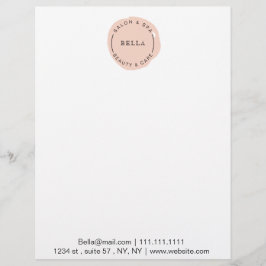 Papel Timbrado Mínimo de Spa e Salão de Blush Moderno