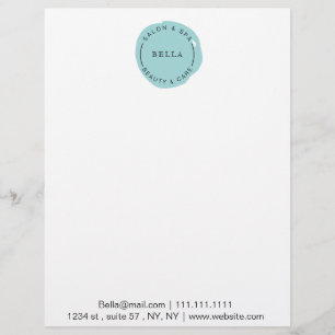 Papel Timbrado Mínimo Moderno Aqua Salon e Spa