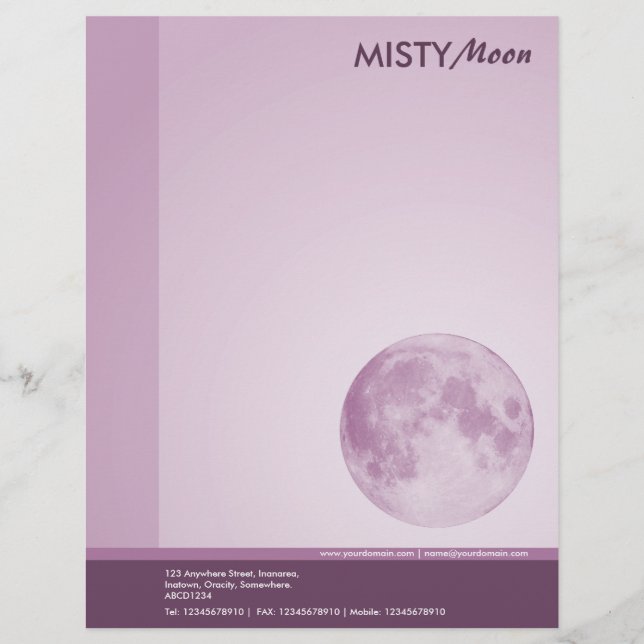 Papel Timbrado Misty Moon Blue II (Frente)
