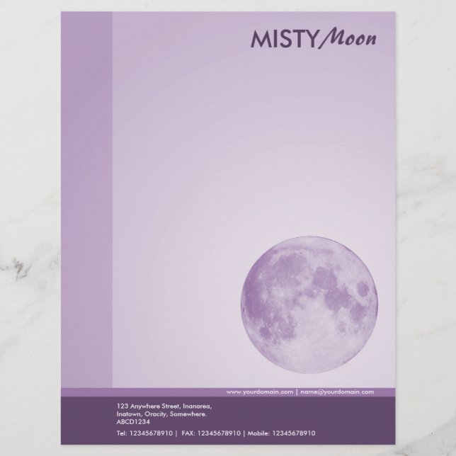 Papel Timbrado Misty Moon Violet (Frente)