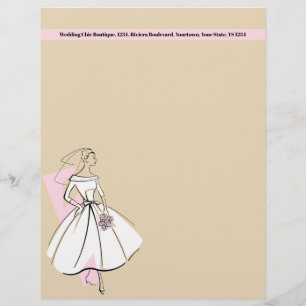 Papel Timbrado Moda Noiva Neutral Morada por Cabeça Lanterna supe