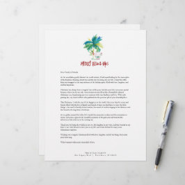 Papel Timbrado Modelo de Cabeça de Letra de Natal Tropical