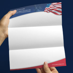 Papel Timbrado Modelo de Cabeçalho de Carta Comercial com Bandeir