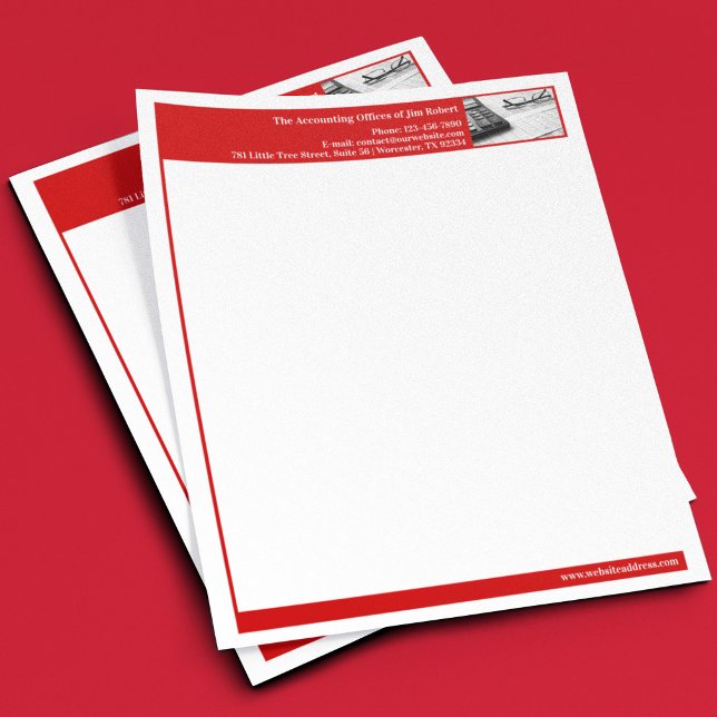 Papel Timbrado Modelo de Cabeçalho de Carta Comercial de Contabil (Criador carregado)