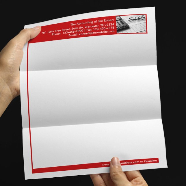 Papel Timbrado Modelo de Cabeçalho de Carta Comercial de Contabil (Criador carregado)