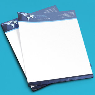 Papel Timbrado Modelo de Cabeçalho de Carta Comercial Globo Tecno