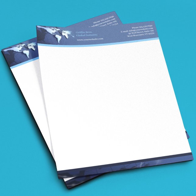 Papel Timbrado Modelo de Cabeçalho de Carta Comercial Globo Tecno (Criador carregado)