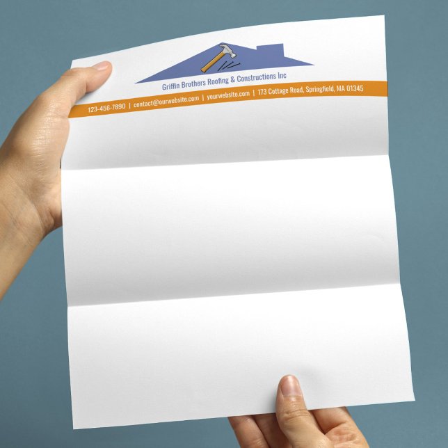 Papel Timbrado Modelo de Cabeçalho de Carta de Construção de Telh (Criador carregado)