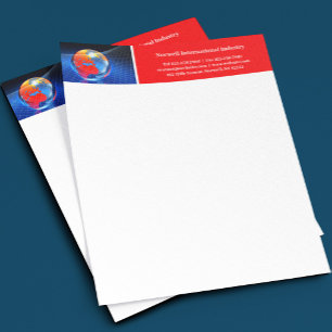 Papel Timbrado Modelo de Cabeçalho de Carta Globo de Negócios Glo