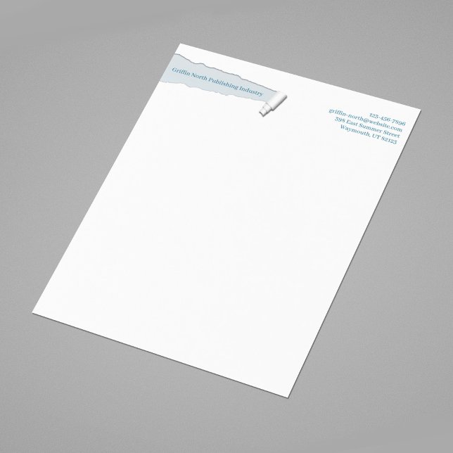 Papel Timbrado Modelo de Carta com Bordas Rasgadas Modernas (Criador carregado)