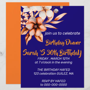 Papel Timbrado Modelo de Convite de Aniversário de 30 Anos 30º Co