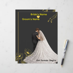 Papel Timbrado Modelo de Convite de Casamento Elegante
