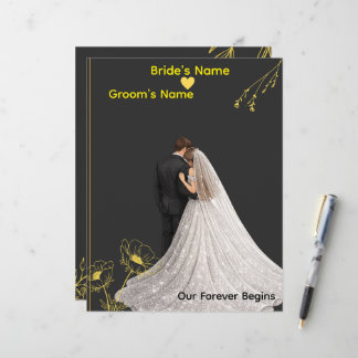 Papel Timbrado Modelo de Convite de Casamento Elegante