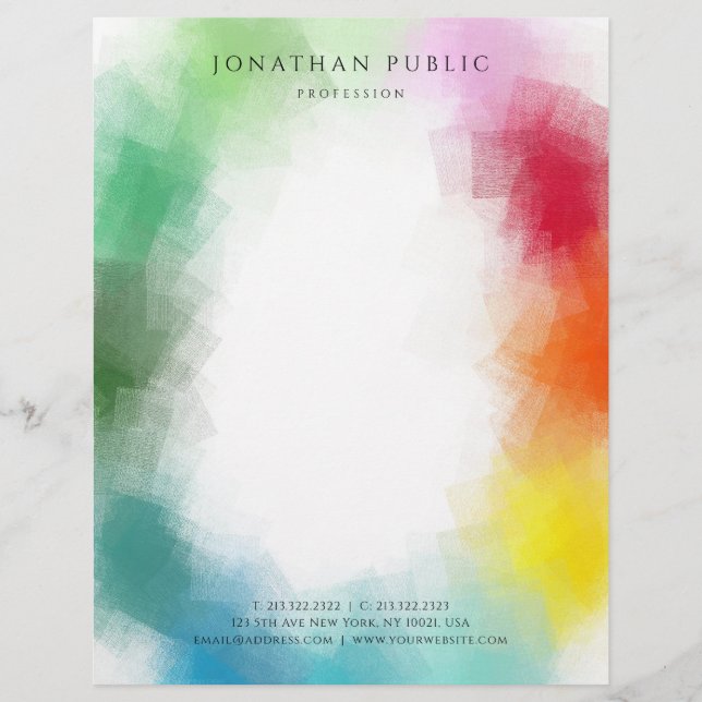 Papel Timbrado Modelo de Elegância Moderna Colorida (Frente)