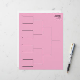 Papel Timbrado Modelo de impressão de chave de torneio para 8 jog