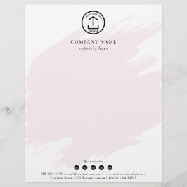 Papel Timbrado Modelo de Logo de Mídia Social com Aquarela Rosa M