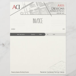 Papel Timbrado Modelo de NFF Arquitetada com Design de Blueprint