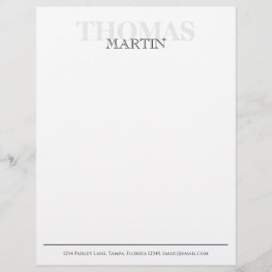 Papel Timbrado Modelo de Nome de Tipografia Simples Caligrafia Mo