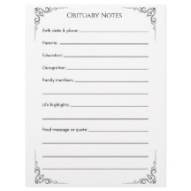 Modelo de Notas Obituárias - Planejamento de Fim d