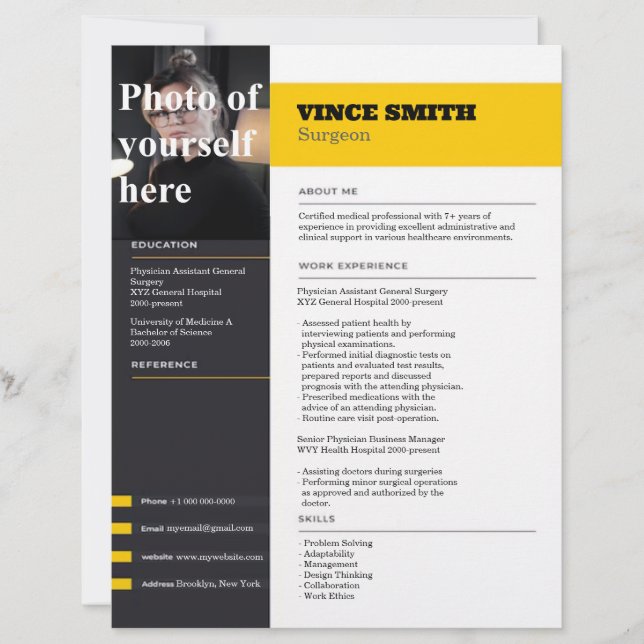 Papel Timbrado Modelo de Retomar Personalizável com Foto 14 (Frente)