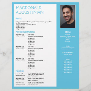 Papel Timbrado MODELO de REUME do Formando Fotografia personalizá