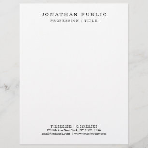 Papel Timbrado Modelo Elegante Minimalista Moderno de Carta